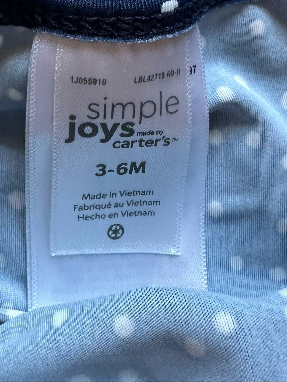 Simple Joys Carter’s Swim lot size 3-6 months rashguard and tankini